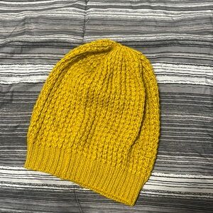 Yellow knitted beanie